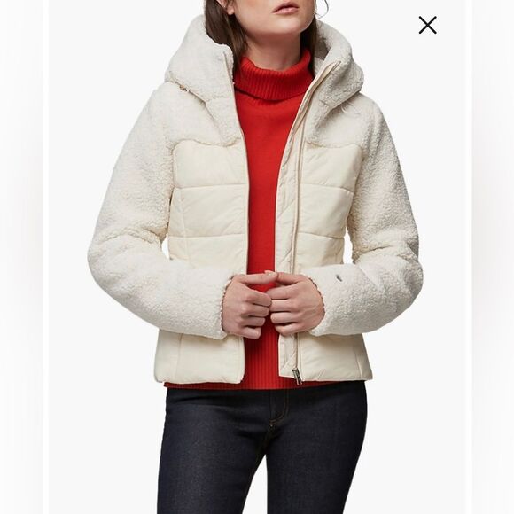 Soia and Kyo Mixed Media Faux Shearling Jacket
 size M - Picture 1 of 11